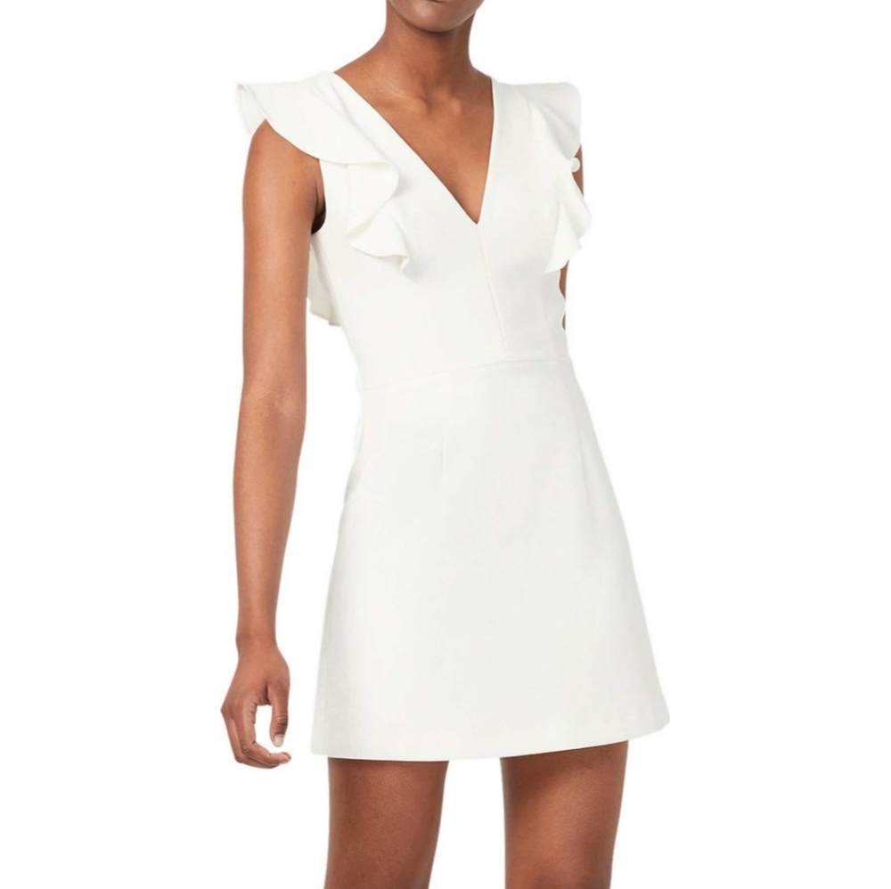 NWT White French Connection Whisper Ruffle Minidress